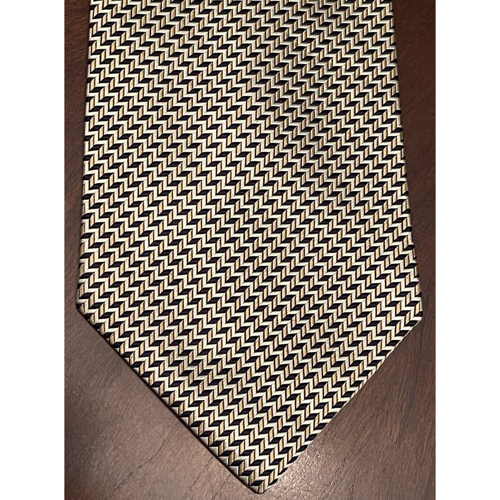RBM Gold Blue 100% Imported Silk Men’s Neck Tie Made In USA